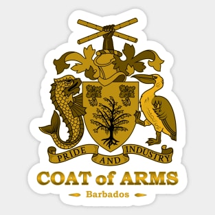 Barbados Coat of Arms Gold Sticker